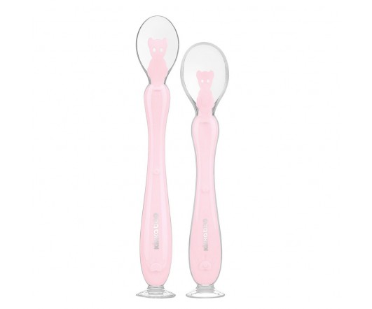 Cuchara de silicona con ventosa 2 pcs rosa