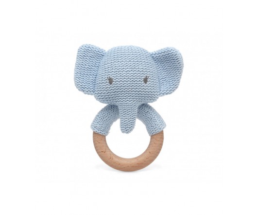 Elefante 13 cm sonajero Azul