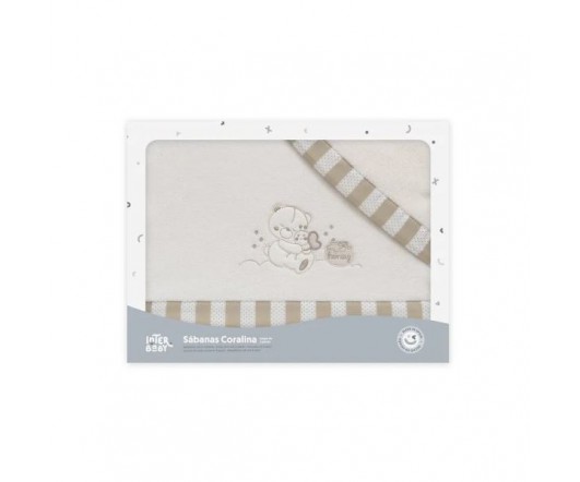 Sabanas cuna coralina Oso Beige Interbaby