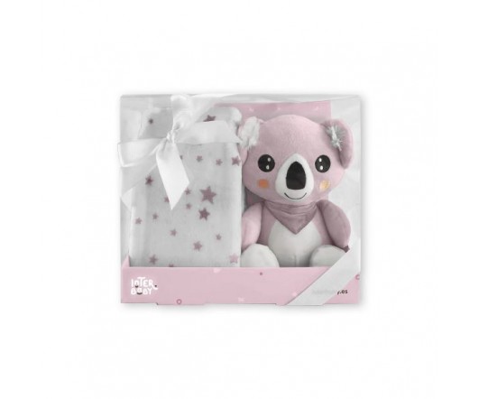 Manta+Peluche Koala rosa