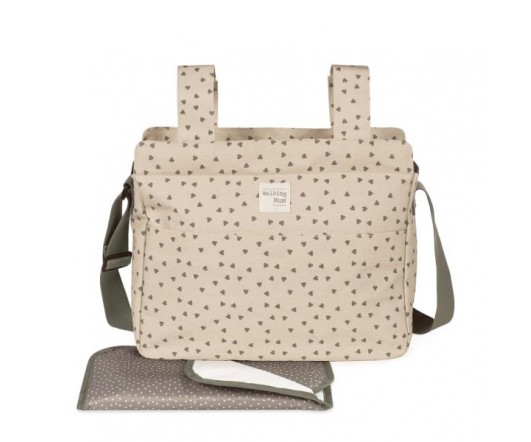 Bolsa canastilla corazones Poppy Musgo Walking Mum