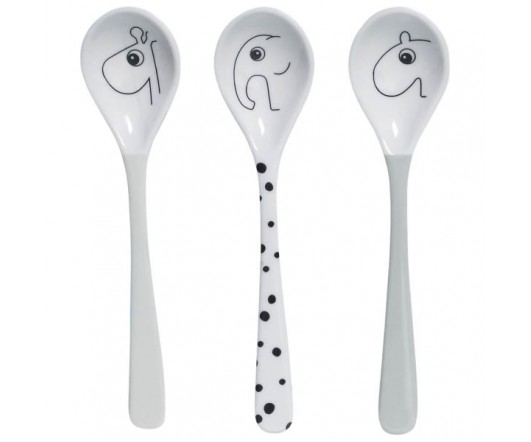 Set de cucharas 3 pcs Happy Dots Grey