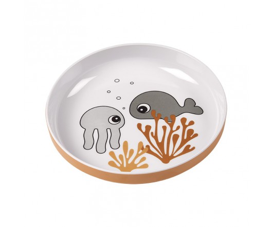 Yummy Mini Plate Sea Friends Mustard/G