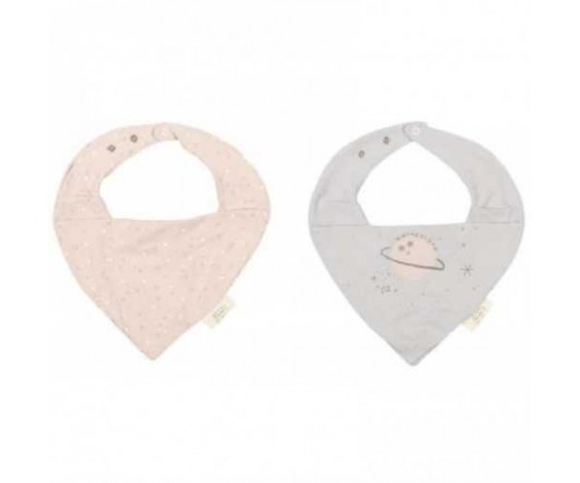 Pack 2 baberos Bandana Planet rosa