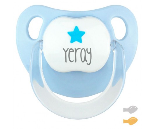 Chupete Baby Deco Estrella Azul Personalizado