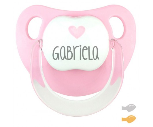 Chupete Baby Deco Rosa Corazón Rosa personalizado