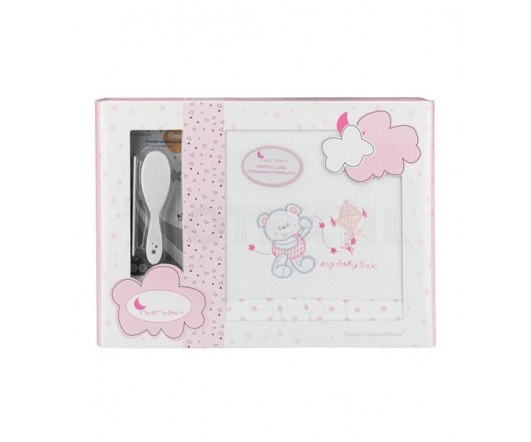 Juego Cuna Coralina + Peine Baby Love Rosa