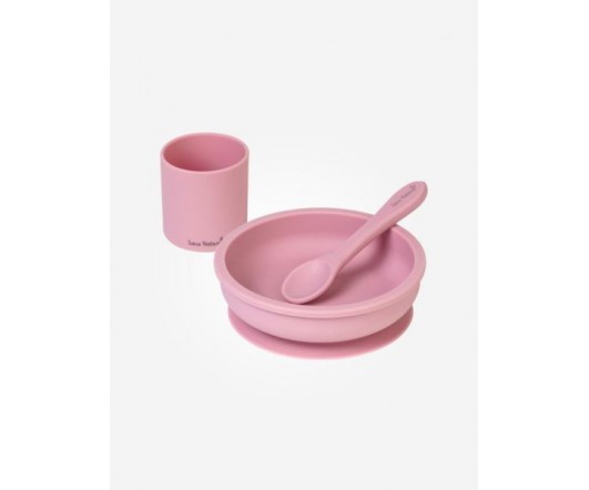 Set de Alimentación 3 Piezas Silicona rosa