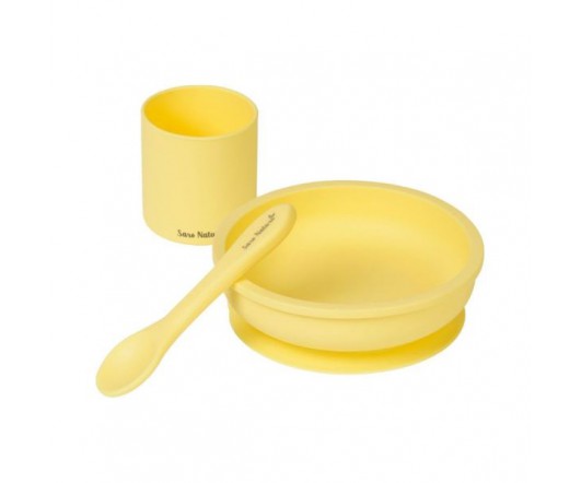 Set de Alimentación 3 Piezas Silicona Amarillo